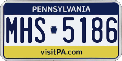 PA license plate MHS5186