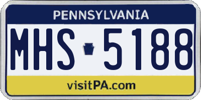 PA license plate MHS5188
