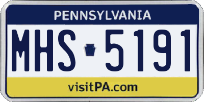 PA license plate MHS5191