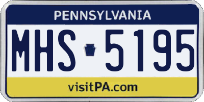 PA license plate MHS5195