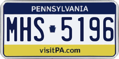 PA license plate MHS5196