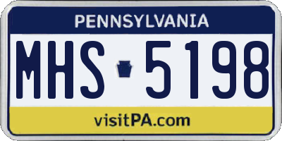 PA license plate MHS5198