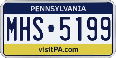PA license plate MHS5199