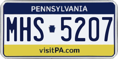 PA license plate MHS5207