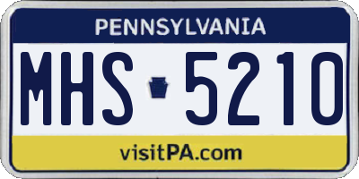 PA license plate MHS5210