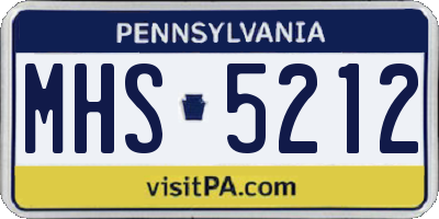 PA license plate MHS5212