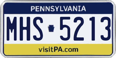 PA license plate MHS5213