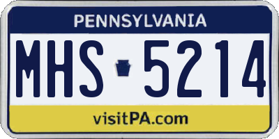 PA license plate MHS5214