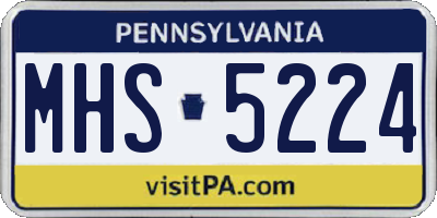 PA license plate MHS5224