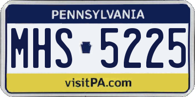 PA license plate MHS5225
