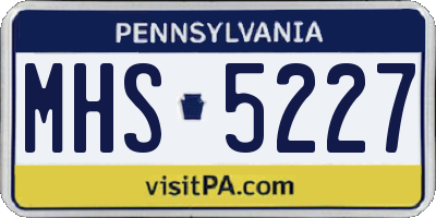 PA license plate MHS5227