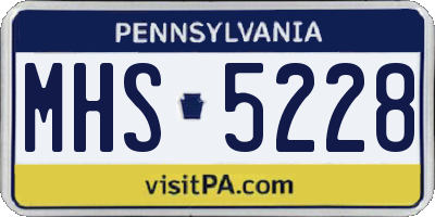 PA license plate MHS5228