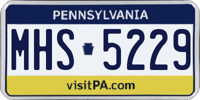 PA license plate MHS5229