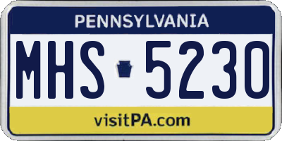 PA license plate MHS5230
