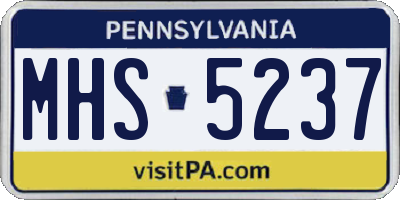 PA license plate MHS5237