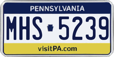 PA license plate MHS5239