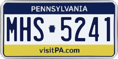 PA license plate MHS5241