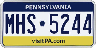 PA license plate MHS5244