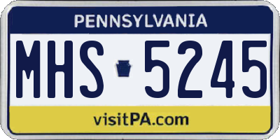 PA license plate MHS5245