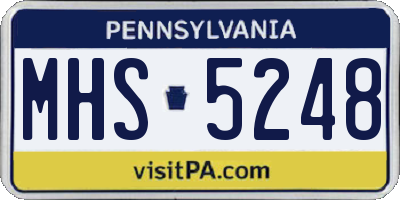 PA license plate MHS5248