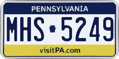 PA license plate MHS5249