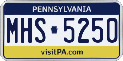PA license plate MHS5250