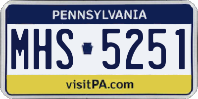 PA license plate MHS5251