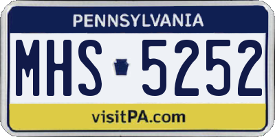 PA license plate MHS5252