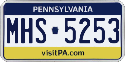 PA license plate MHS5253