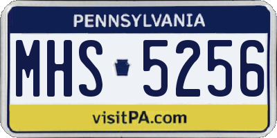 PA license plate MHS5256