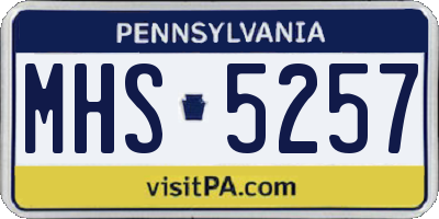 PA license plate MHS5257