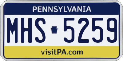 PA license plate MHS5259