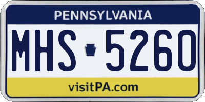 PA license plate MHS5260