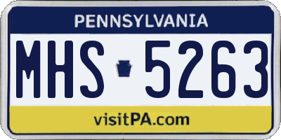 PA license plate MHS5263