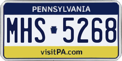 PA license plate MHS5268