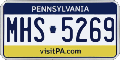 PA license plate MHS5269