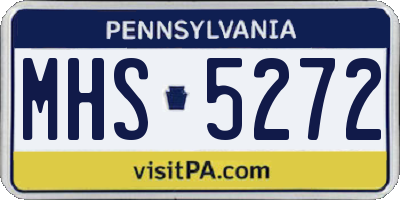 PA license plate MHS5272