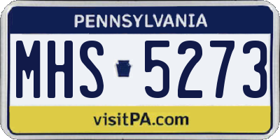PA license plate MHS5273