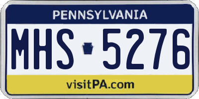 PA license plate MHS5276