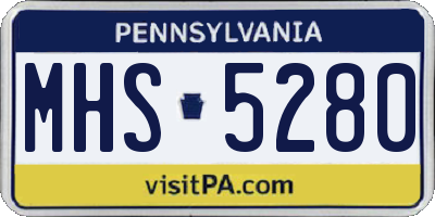 PA license plate MHS5280