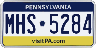 PA license plate MHS5284