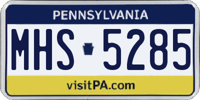 PA license plate MHS5285