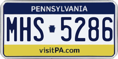 PA license plate MHS5286