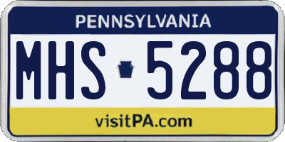 PA license plate MHS5288