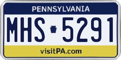 PA license plate MHS5291