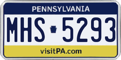 PA license plate MHS5293