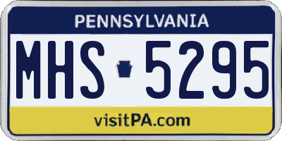 PA license plate MHS5295