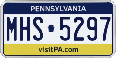 PA license plate MHS5297