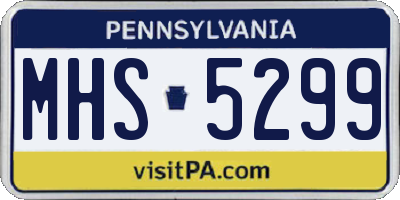 PA license plate MHS5299