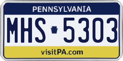 PA license plate MHS5303
